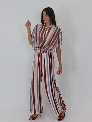 Pantalone - Pantalone palazzo riga gfe7300S - Rosso india - VEVI