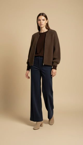 Pantalone - Pantalone palazzo velluto - Blu - VEVI