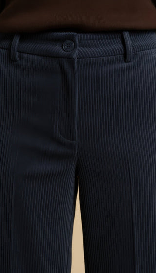 Pantalone - Pantalone palazzo velluto - Blu - VEVI