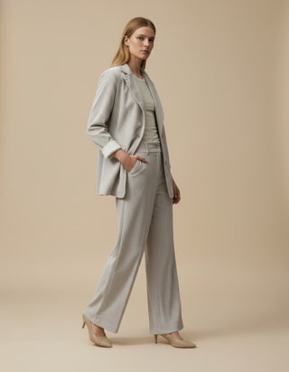 Giacca - Pantalone palazzo velluto - Burro - VEVI