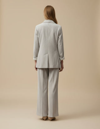 Giacca - Pantalone palazzo velluto - Burro - VEVI