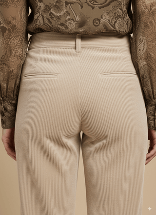 Pantalone - Pantalone palazzo velluto - Burro - vevi.it