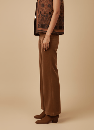 Pantalone - Pantalone palazzo velluto - Cognac - vevi.it