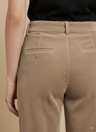 Pantalone - Pantalone palazzo velluto - Tortora - vevi.it