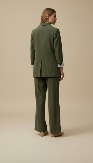 Giacca - Pantalone palazzo velluto - Verde - VEVI