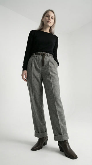 Pantalone - Pantalone spigato cintura elastico dietro - Grigio - VEVI