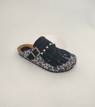Scarpe - Sabot cavallino giraffa frange GRE004 - Moro - VEVI