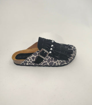 Scarpe - Sabot cavallino giraffa frange GRE004 - Moro - VEVI