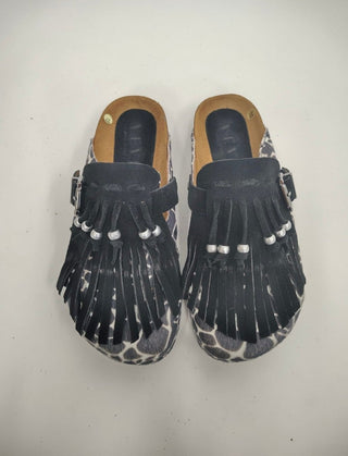 Scarpe - Sabot cavallino giraffa frange GRE004 - Moro - VEVI