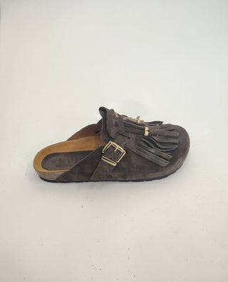 Scarpe - Sabot frange vera pelle GRE002 - Moro - VEVI