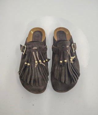 Scarpe - Sabot frange vera pelle GRE002 - Moro - VEVI