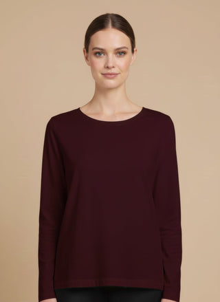 T-shirt - T-shirt m/l basic cotone - Bordeaux - vevi.it