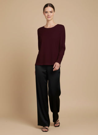 T-shirt - T-shirt m/l basic cotone - Bordeaux - vevi.it