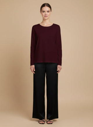 T-shirt - T-shirt m/l basic cotone - Bordeaux - vevi.it