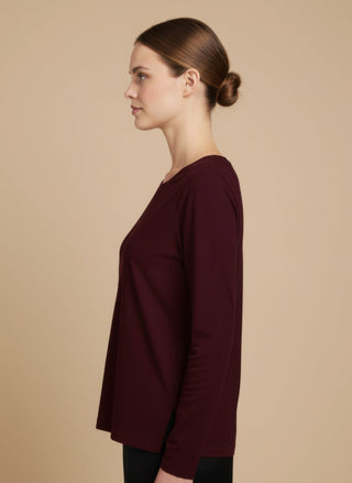 T-shirt - T-shirt m/l basic cotone - Bordeaux - vevi.it