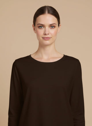 T-shirt - T-shirt m/l basic cotone - Marrone - vevi.it