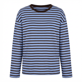 T-shirt - T-shirt m/l riga girocollo AME0028 - Blu - VEVI