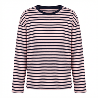 T-shirt - T-shirt m/l riga girocollo AME0028 - Moro - VEVI