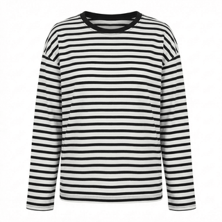 T-shirt - T-shirt m/l riga girocollo AME0028 - Nero - VEVI