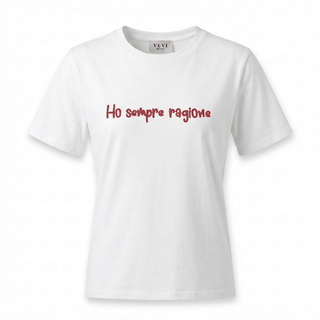 T-shirt - T-shirt ricamo ho sempre ragione GFE1111 - 3 - Cielo - VEVI