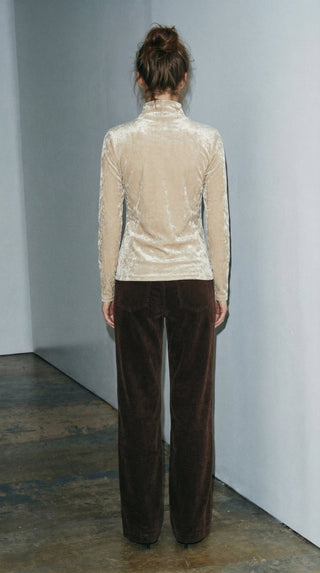 Top - Top ciniglia collo vulcano - Beige - VEVI