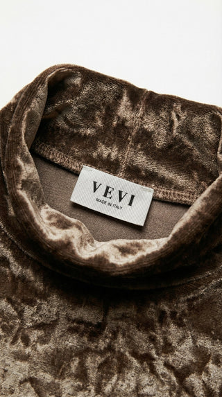 Top - Top ciniglia collo vulcano - Moro - VEVI