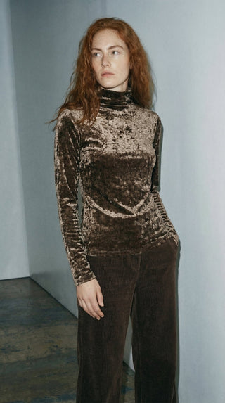 Top - Top ciniglia collo vulcano - Moro - VEVI