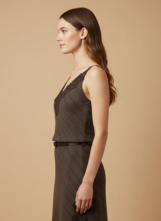 Top - Top galles bordo pizzo - Marrone - vevi.it