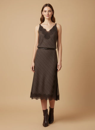 Top - Top galles bordo pizzo - Marrone - vevi.it