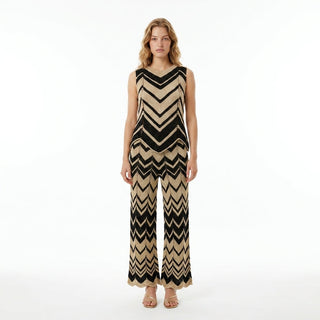 Top - Top in maglia jacquard AME2215 - Nero - VEVI