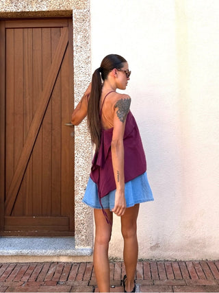 Top - Top piega schiena CVE318 - Rosso india - VEVI
