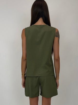 Top - Top portafoglio punte CVE305-26 - Verde militare - VEVI