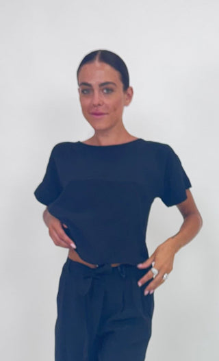 Top - Top scatolina viscosa LUE44512 - Nero - VEVI
