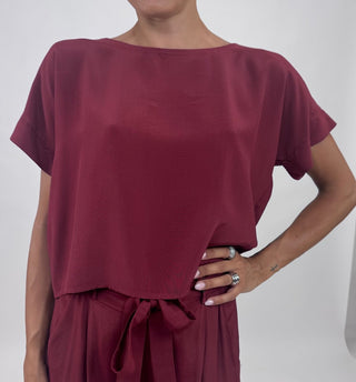 Top - Top scatolina viscosa LUE44512 - Rosso india - VEVI
